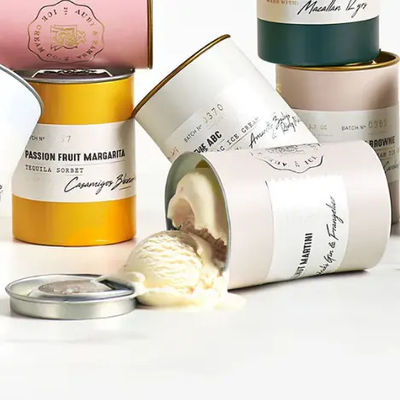 High Quality Wholesale Ice Cream Round Circular Box Empty Biodegradable Kraft Craft Cylinder Eco-Friendly Paper Tube Packaging With Metal Lid