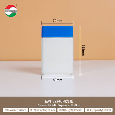 Clear Square Plastic Jar With Lids