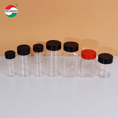 PET Plastic Spice Jar with PP Flip Lid Salt Pepper Seasoning Container for Kitchen Storage
