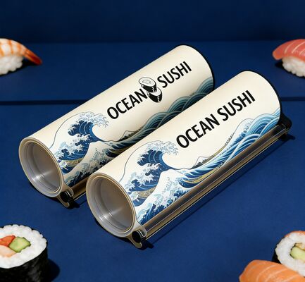 Custom Size Sushi Push Pop Container Food Grade Paper Cylinder Push Tube Packaging for Snacks Custom Design