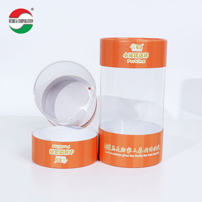 Food Grade Clear PVC Cylinder Paper Tube Gift Box Custom Silk Print Logo Round Transparent Paper Can