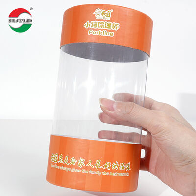 Food Grade Clear PVC Cylinder Paper Tube Gift Box Custom Silk Print Logo Round Transparent Paper Can