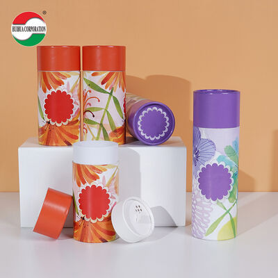 Eco‑Friendly Rotatable Shaker Paper Canister Recyclable Paper Powder Shaker Tube With Sifter Lid