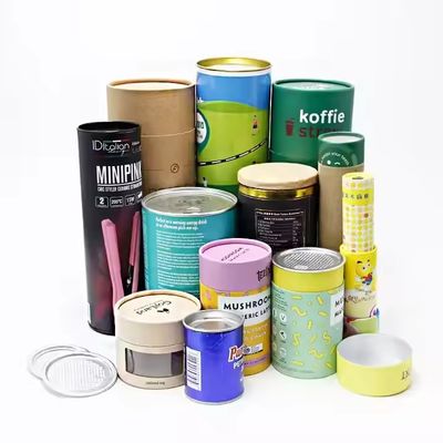 Biodegradable Kraft Paper Tube Packaging Round Empty Food Grade Colorful Cylinder for Tea and Sugar for Eco-Friendly Storage