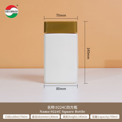 Clear Square Plastic Jar With Lids