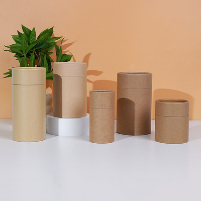 Biologisch abbaubare, kundenspezifische, lebensmittelechte Zylinder aus Kraftkartonpapier für Geschenk-, Kaffee-, Tee- und Matcha-Pulververpackungen