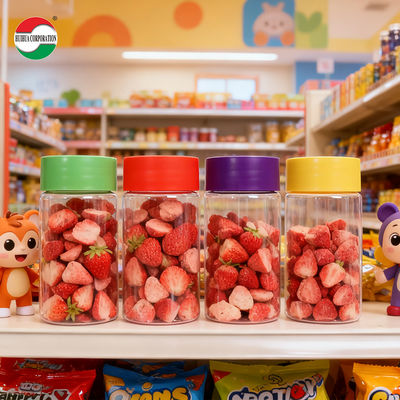 Eco-Friendly Food Grade Round PET Plastic Bottle with Color Screw Lid for Capsule Gummy Walnut Candy