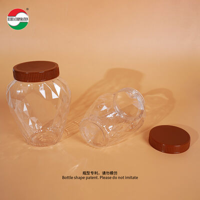 Factory 650ml Wide Mouth Plastic Jars Food Grade PET Bottle Clear Seal For Candy Cookie Food Cans With Lids