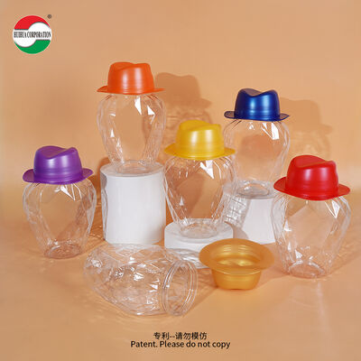 New Product Hat-Shaped Lid PET Can Plasticbottle Food Grade Wide Mouth Cans Hot Sale Factory Made