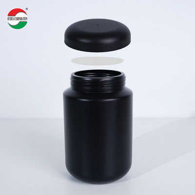 1200ML Red Black Custom Color Food Grade Jar HDPE Plastic Food Candy Milk Powder Bottle With Wide Mouth