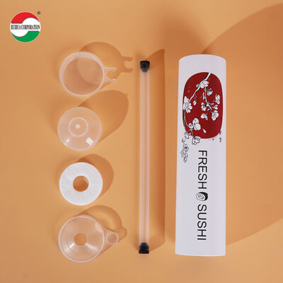 OEM 52mm 220mm Sushi Push-Up Tube and PP Sauce Tube Set for Soy Sauce Syrup Take away Condiments Food Packaging Length