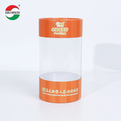 Food Grade Clear PVC Cylinder Paper Tube Gift Box Custom Silk Print Logo Round Transparent Paper Can