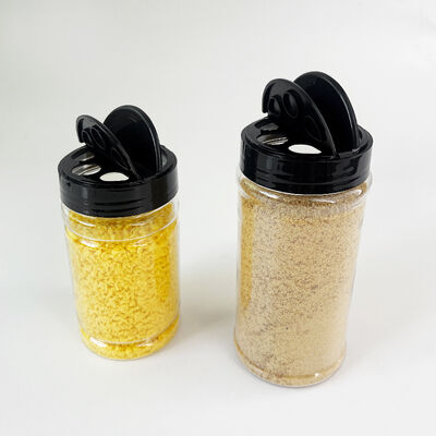 Durchsichtige Kunststoff-PET-Kühlmittel-Shaker-Lagergläser mit schwarzer Schraube-Ober-Küchenzubehör 100ml 170ml 250ml 400ml Gewürzflasche