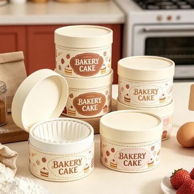 Customized Food-Grade Baking Cake Dessert Kraft Paper Tube Packaging Luxury Cylinder Cardboard Cheesecake Box Canister