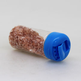 Durable Clear Plastic Cylinder / 300g Salt Or Sugar Powder Shaker Lid Flip Top Plastic Jar