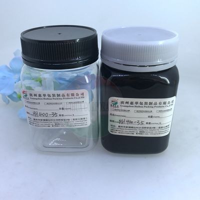 Schwarzes Matthaustier-Plastikgläser der Kosmetik-8oz mit Schrauben-Deckeln
