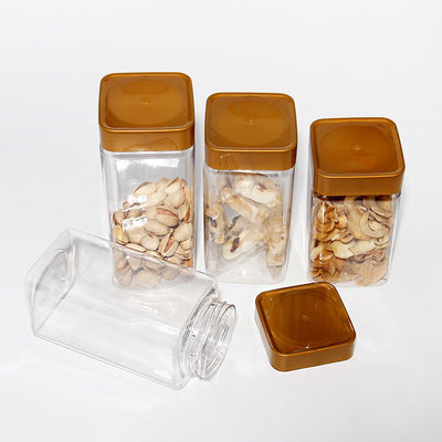 HAUSTIER klares leeres BPA freies Vorratsbehälter-quadratisches Plastikglas mit Schrauben-Deckel