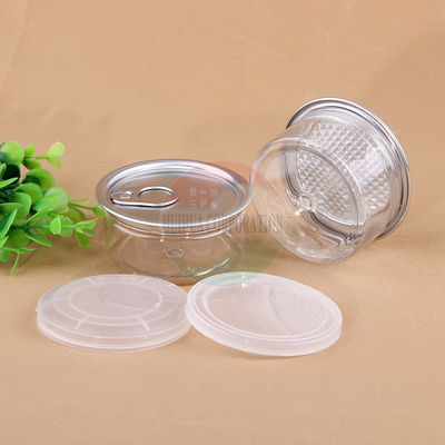 Gewürz-Kind des Unkraut-55ml prüfen klare Haustier-Gläser mit einfachem offenem Deckel